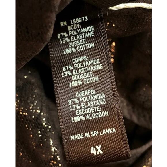 SKIMS Logo Mesh Foil Cami Bodysuit in Coffee Size 4X BS-BDY-2336 NWT - Picture 6 of 7